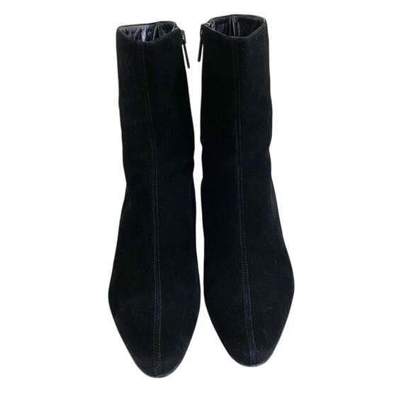 Aquatalia Black Suede Pointy Toe High Heel Boots Side Zip Made in Italy Size 9.5 - Picture 2 of 10